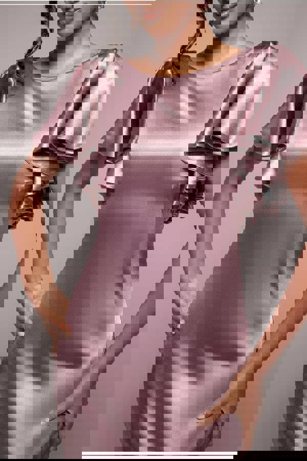 Satin Flutter Sleeve Mermaid - Rosepink DR3954