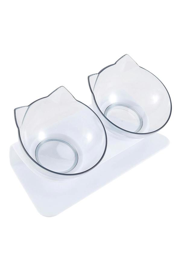 Living and Home 15° Tilted Elevated Feeder with Double Cat Bowls