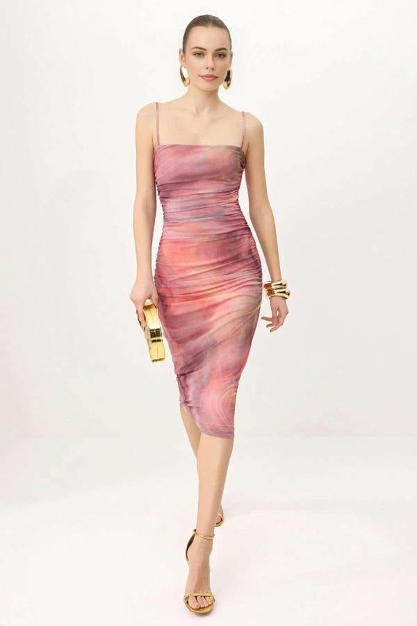 WOVCOR Abstract Patterned Knitted Dress