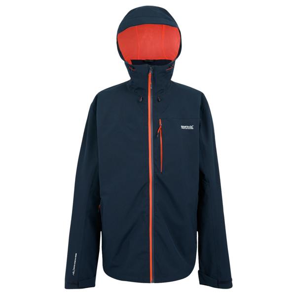 Regatta Mens Birchdale II Waterproof Jacket - Navy/Tangerine Tango - 