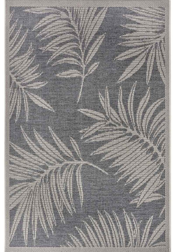 Indoor & Outdoor Tribal Floral Rug – Grey