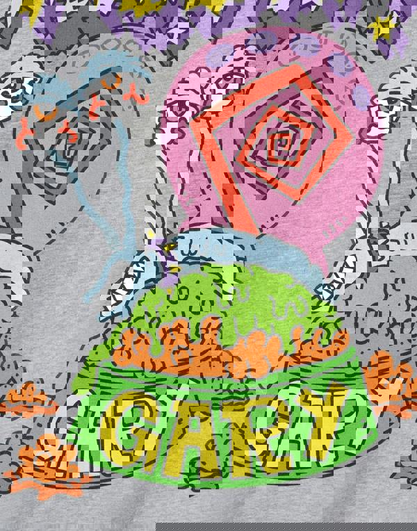 SpongeBob SquarePants Mens Grey Meow Gary Short Sleeved T-Shirt