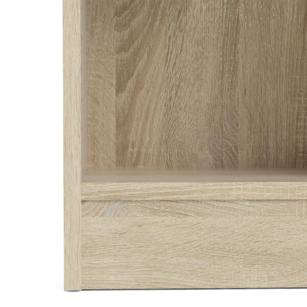 Wyld Haus Amberfern Natural Oak Wood Tall Wide Bookcase 4 Shelves