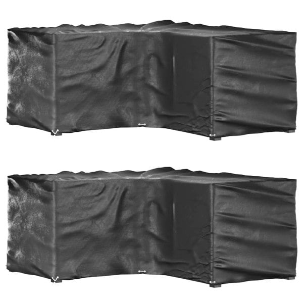 Berkfield L-Shaped Garden Furniture Covers 2 pcs 12 Eyelets 185x185x90 cm