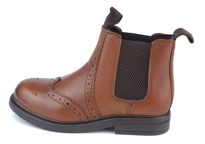 Frank James Wrexham Boys Girls Brogue Chelsea Leather Jodphur Ankle Pull On Boots