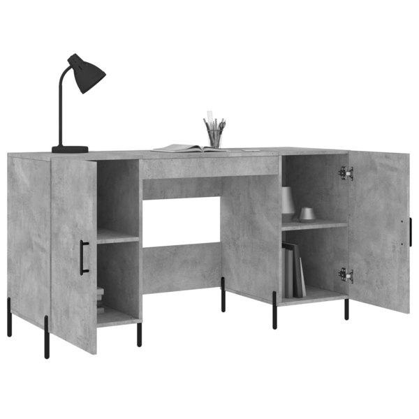 Berkfield Desk Concrete Grey 140x50x75 cm Engineered Wood
