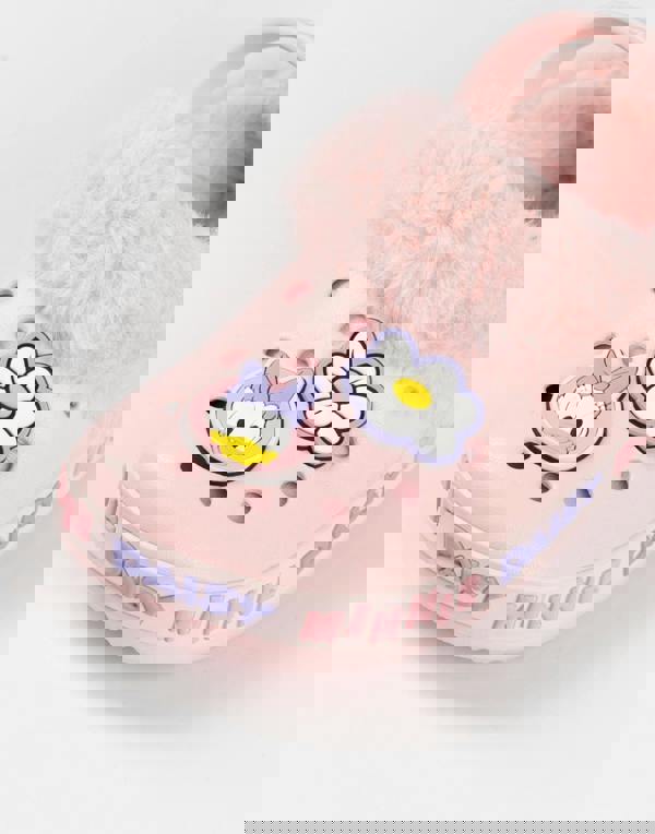 Disney Minnie Mouse Girls Pink Minnie and Daisy Fur Lined Clogs