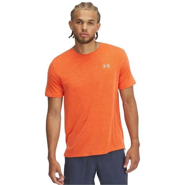 Under Armour Mens Launch Camo Regular Running T-Shirt - Orange - 