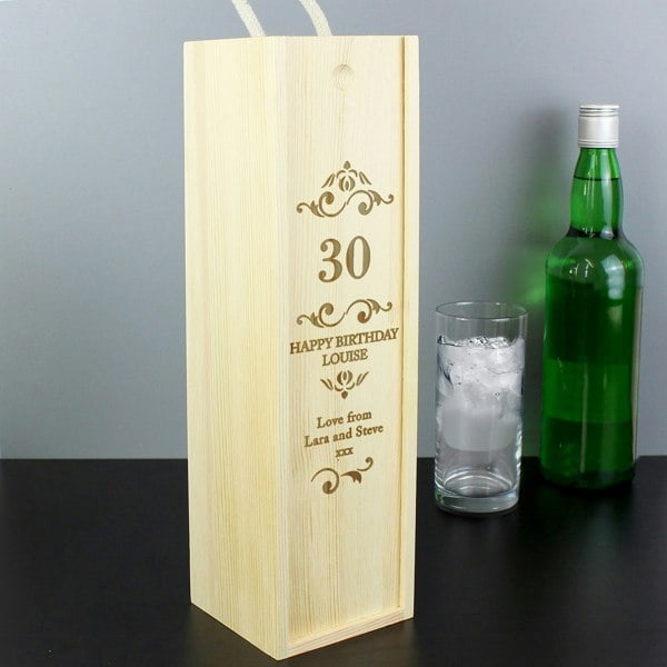 Personalised Memento Company Personalised Elegant Number Wooden Wine Bottle Box