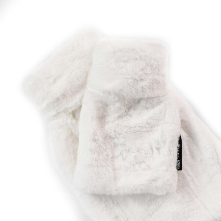 CosyPanda Little and Large Silky Soft White Faux Fur Hot Water Bottle Gift Set