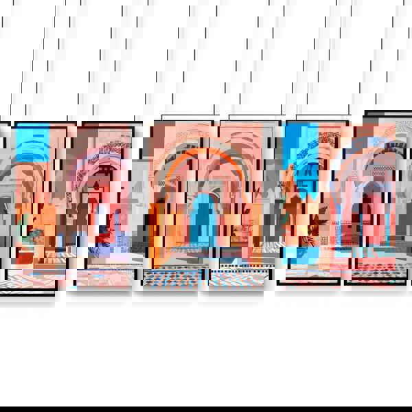 Wall Art For Living Room Framed | Set of 3 Moroccan Inspired Wall art Prints