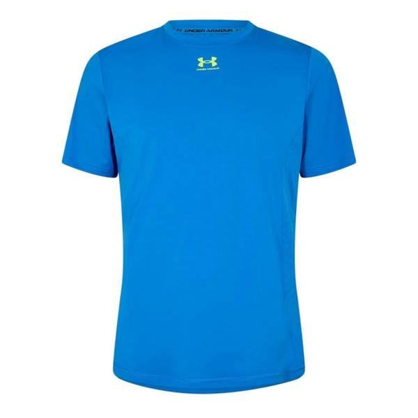 Under Armour Mens Challenger Pro Crew Neck T-Shirt - Blue/Yellow - 