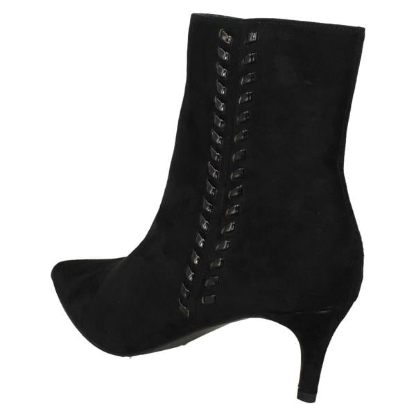Ladies Collection Mid Heel Pointed Toe Ankle Boots F51222