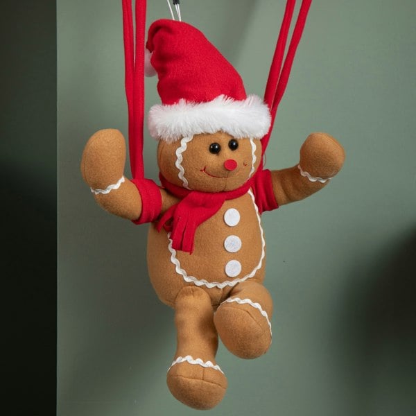 Samuel Alexander 57cm Battery Operated Musical Parachuting Gingerbread Man with Leg Kicking Motion