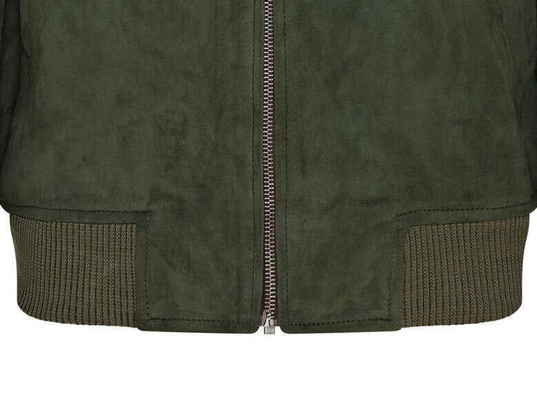 Infinity Leather Mens Soft Goat Suede MA-1 Varsity Bomber Jacket  - Dalian