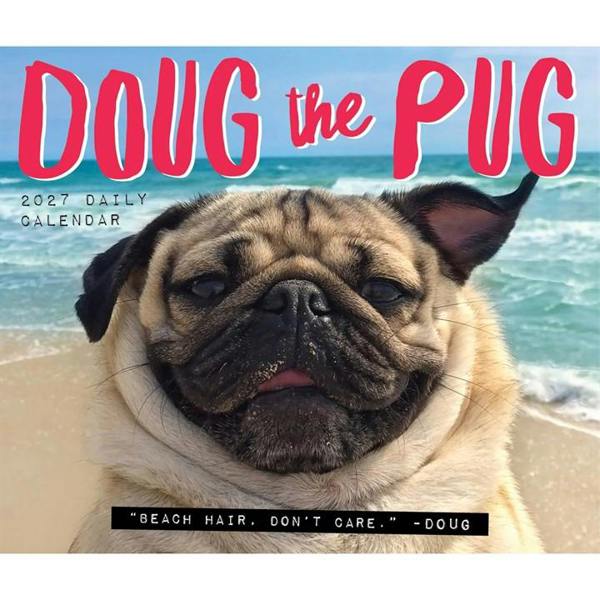 Doug The Pug Desk Calendar 2027, Desk Calendars, Day To View, Dogs, Gift