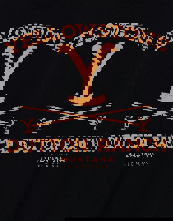 Yellowstone Mens Black Dutton Ranch Short Sleeved T-Shirt