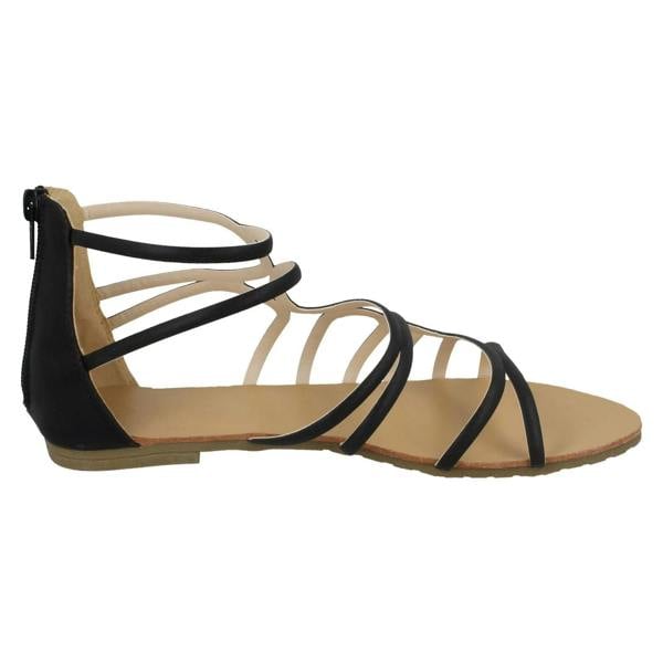 Spot On Ladies Spot On Flat Strappy Sandals F00053