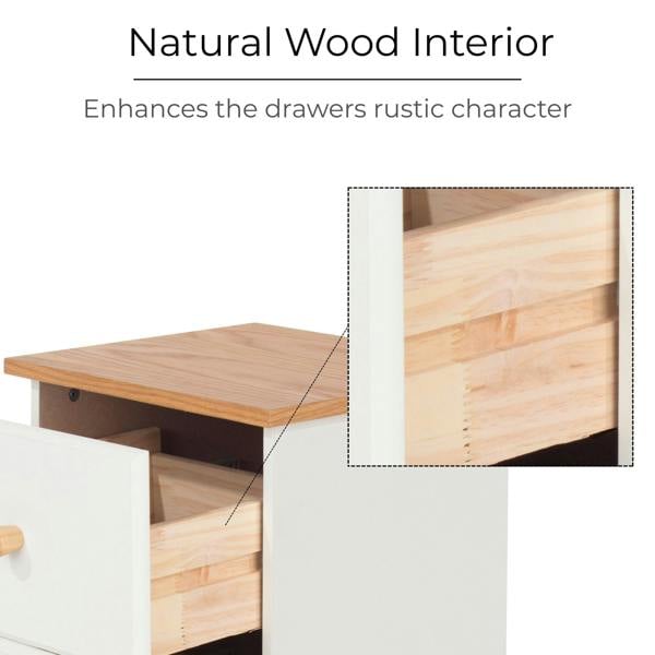 Core Products Set of 2 Colorado Rustic White 2-Drawer Bedside Cabinets