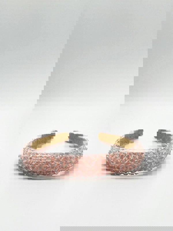 SVNX Lattice Beaded Headband In Pink