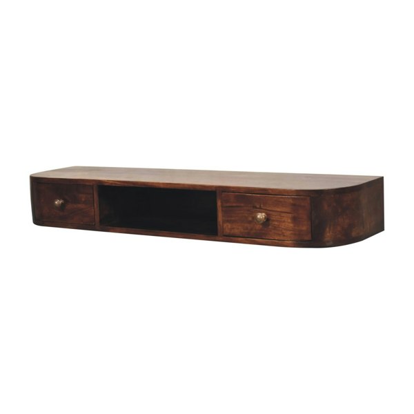 Artisan Furniture Lunar 2 Drawer Wall Mounted Chestnut Console