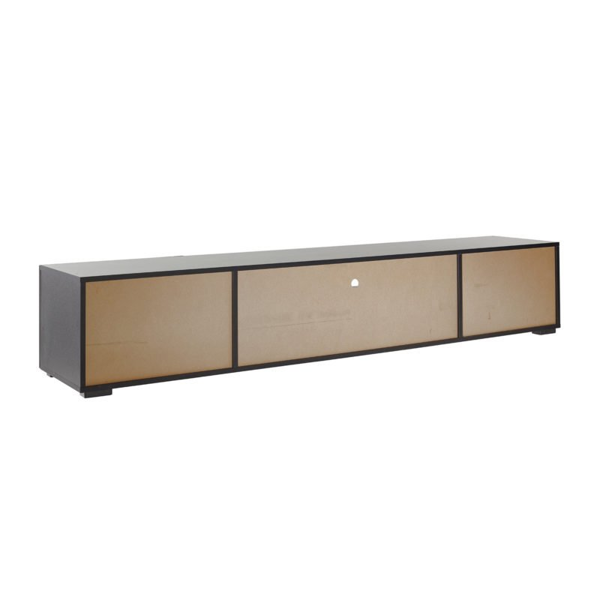 MMT Furniture Designs Modern Black 200cm Matt Gloss TV Stand Cabinet Suitable for 55-80 Inch TV's