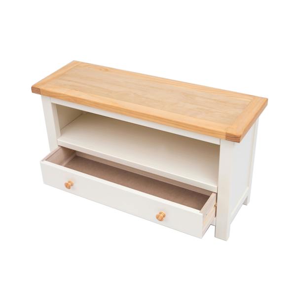 Cabinet Bits Maggiori Off White 1 Drawer TV Cabinet Wood Knob