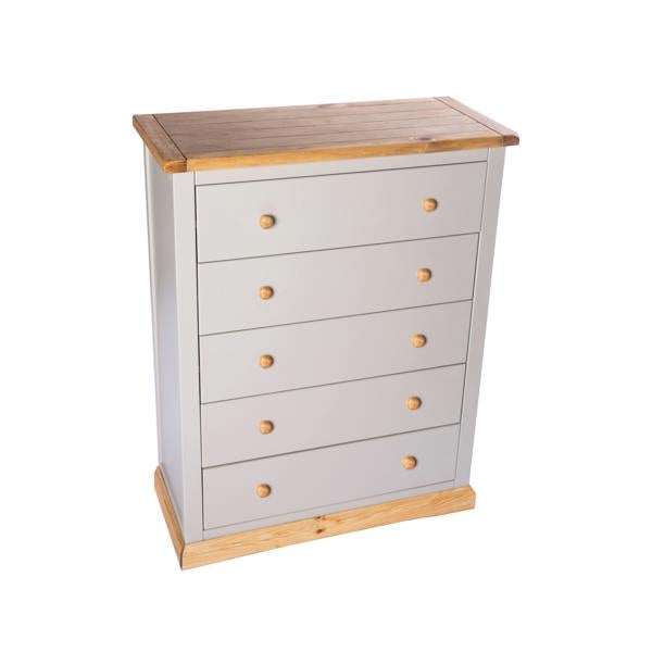Cabinet Bits Bomporto 5 Drawer Chest of Drawers Wood Knob