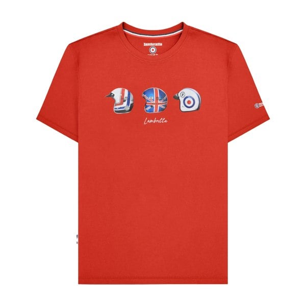 Lambretta Mens SS25 Helmet T-Shirt - Red