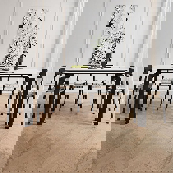 Eden Dining Chair, Black, Solid Wood & Linen-Weilai Concept-Weilai Concept