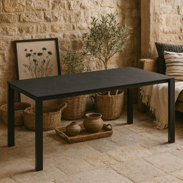 Wyld Haus Mexico 8 Seater Matt Black Ceramic Dining Table