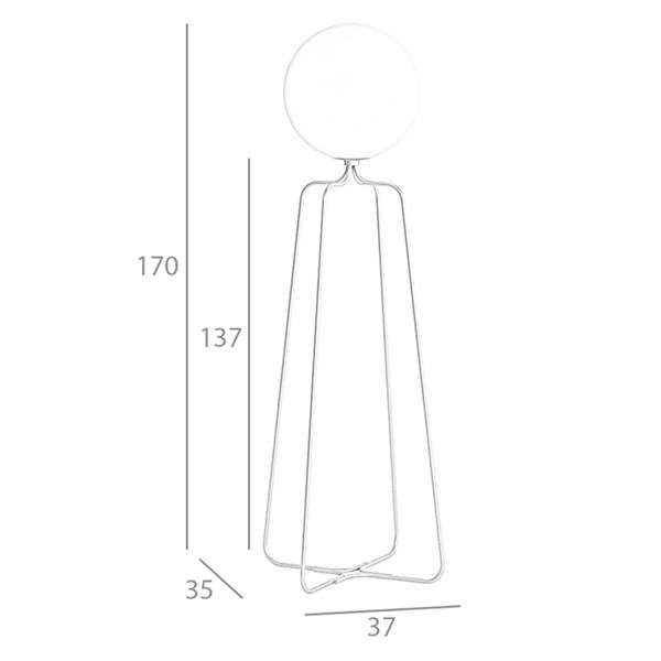Angel Cerdá Floor Lamp Golden Steel and White Glass 8047