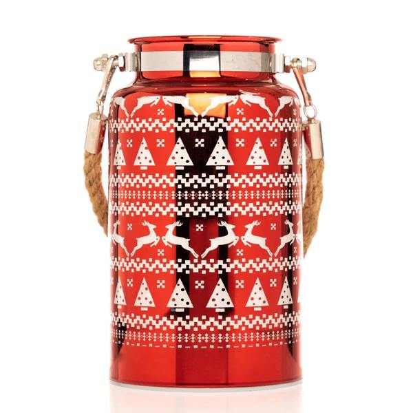 16cm Christmas Skandi Design Decorated Jar Table Lantern with Warm White LED Lights image 9
