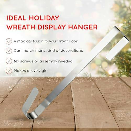 3cm Metal Wreath Hanger Silver for Doors, Festive Displays and Everyday Home Organisation image 7