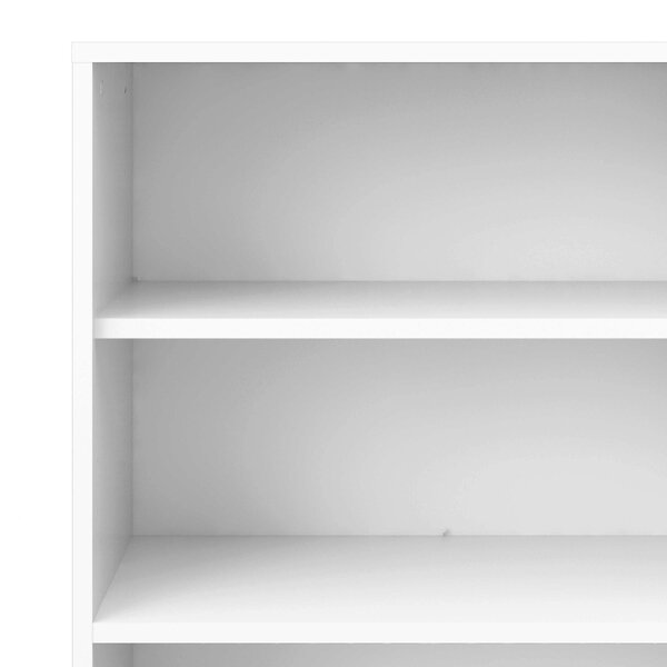 Wyld Haus Dris White Wooden Bookcase 2 Shelves 4 Drawers