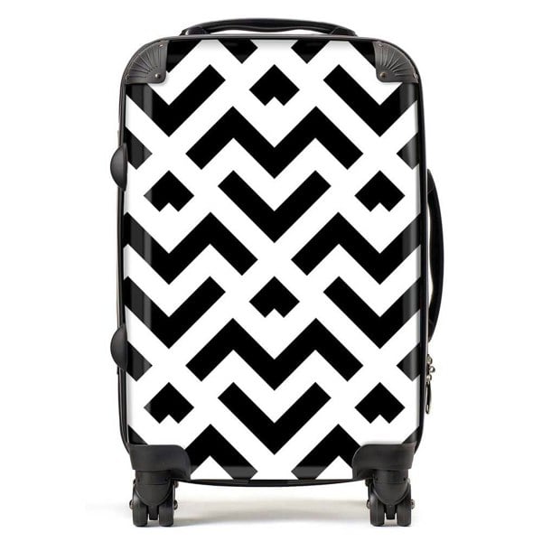 Warren Reed Black And White Abstract Pattern Suitcase