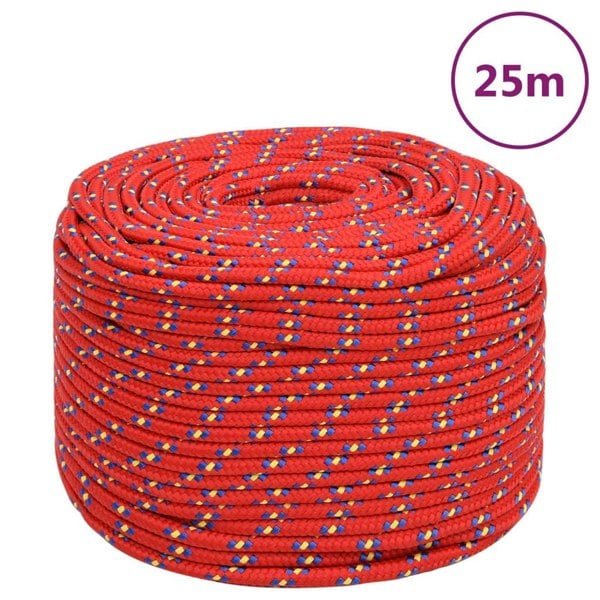 Berkfield Boat Rope Red 10 mm 25 m Polypropylene