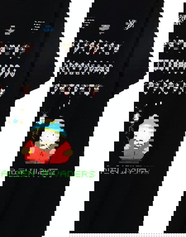 South Park Mens Black Alien Invaders Short Sleeved T-Shirt