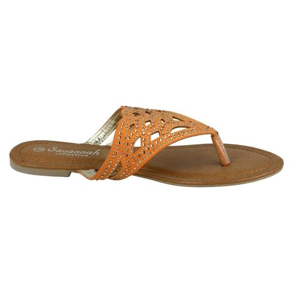 Savannah Ladies Savannah Jewelled Toe Post Sandals