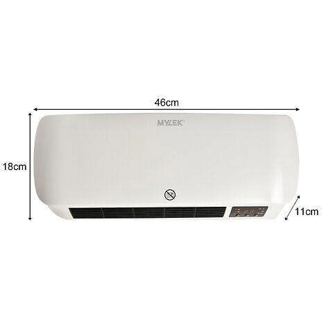 MYLEK Over Door Heater 2000W Electric Downflow Overdoor Air Curtain And Fan with Thermostat, LED Display, Timer & Remote Control