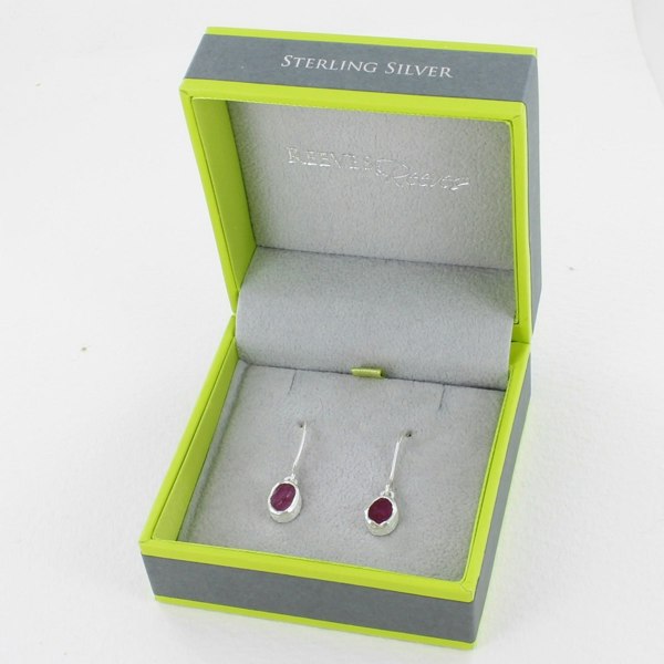 Sterling Silver Rough Stone Drop Earrings - Reeves & Reeves