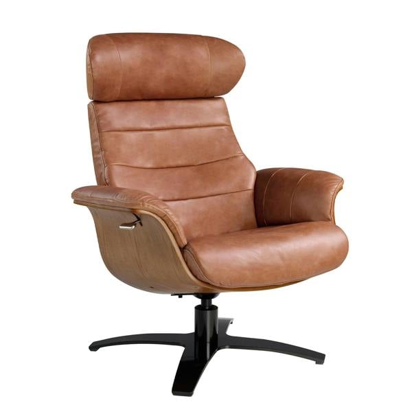 Angel Cerdá Reclining swivel armchair in brown leather 5083