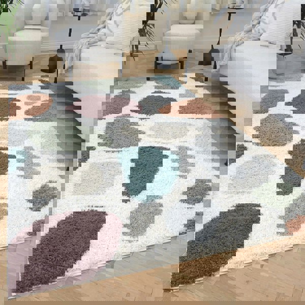 Moodi Shaggy Multicolour, 30 mm thick pile, underfloor heating | THE RUGS