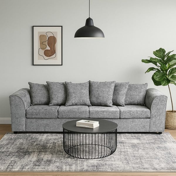 Furnishings For Less Monaco Chenille Fabric 4 Seater Sofa