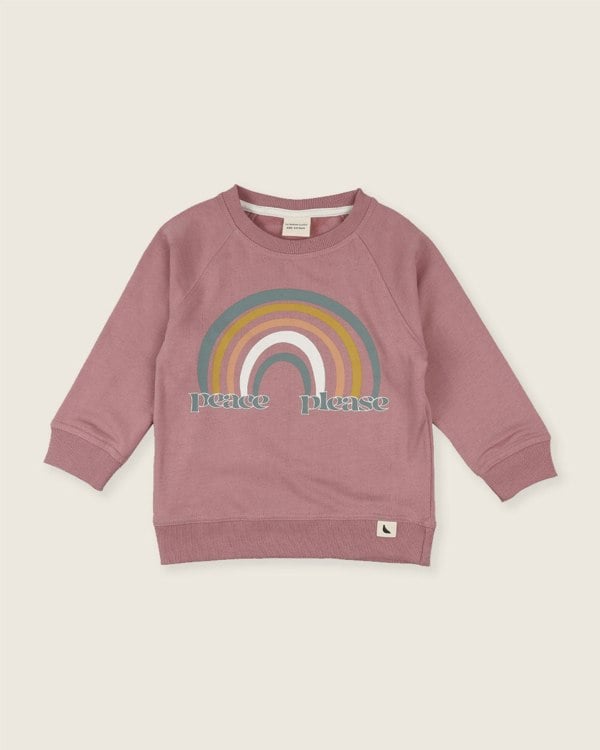 organic cotton Pink Peace Please Slogan Print Sweatshirt - image 2