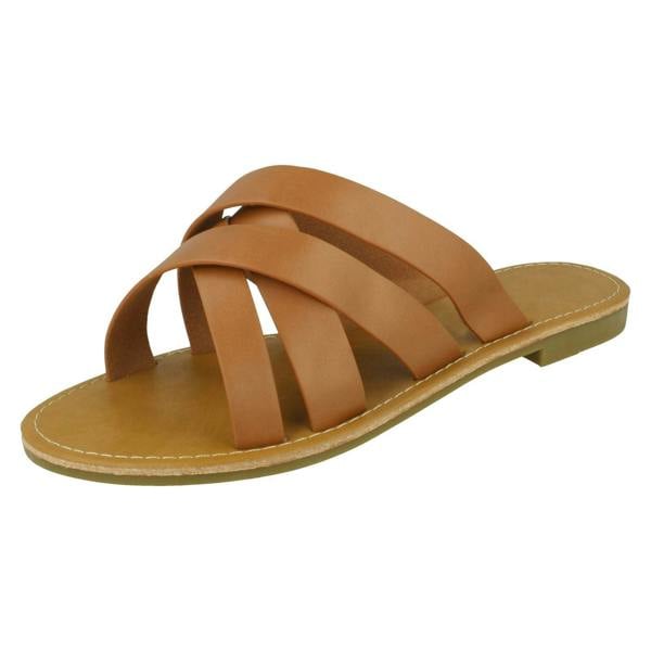 Savannah Ladies Savannah Wide Fitting Flat Strappy Mules F00387