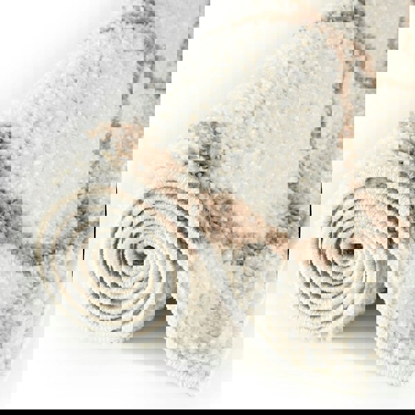 Moroccan Design Thick Shaggy Area Rugs Ivory Beige