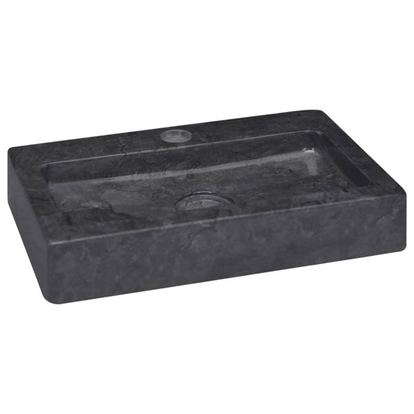 Berkfield Sink Black 38x24x6.5 cm Marble