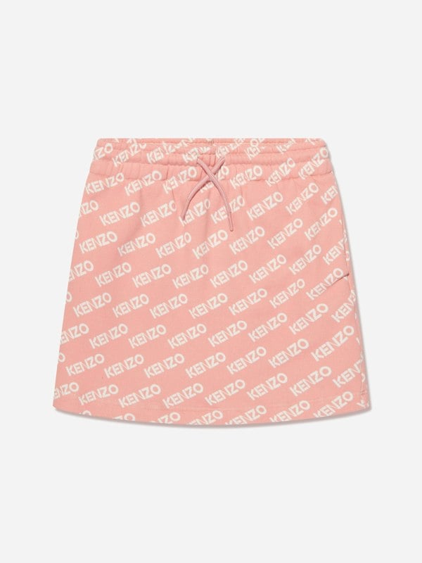 KENZO KIDS KENZO Girls Fleece Logo Skirt in Pink
