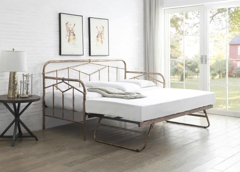 Flintshire Furniture Axton 3ft Day Bed Antique Bronze Metal Bed Frame